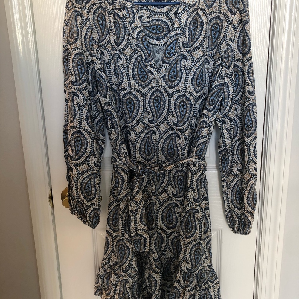 Tommy Hilfiger Blue Paisley Women's Dress Size L